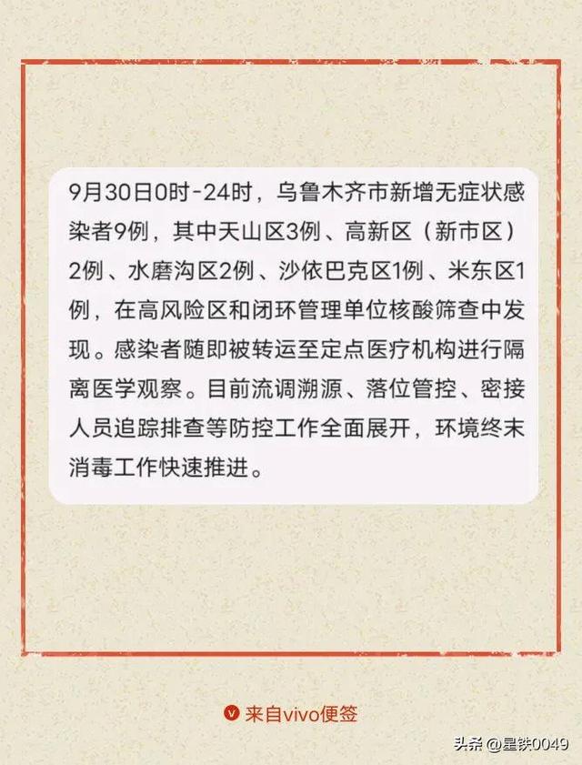 新疆乌鲁木齐疫情最新情况，新增本土确诊病例1例