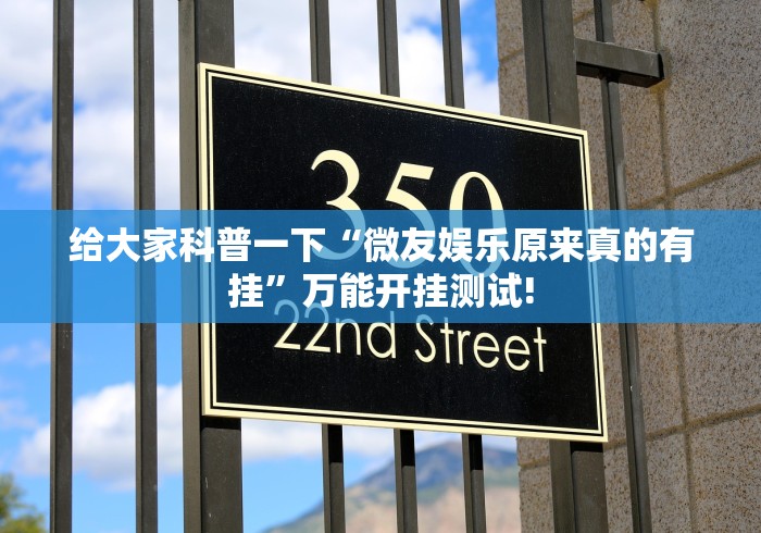 给大家科普一下“微友娱乐原来真的有挂”万能开挂测试!