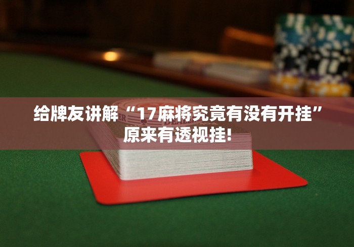 给牌友讲解“17麻将究竟有没有开挂”原来有透视挂!