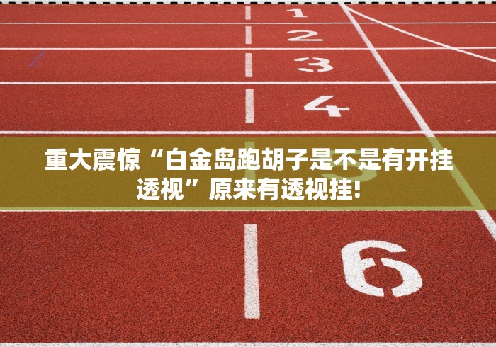 重大震惊“白金岛跑胡子是不是有开挂透视”原来有透视挂!