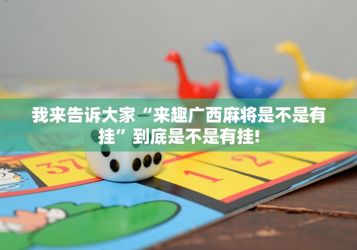 我来告诉大家“来趣广西麻将是不是有挂”到底是不是有挂! 我来告诉大家“来趣广西麻将是不是有挂”到底是不是有挂!