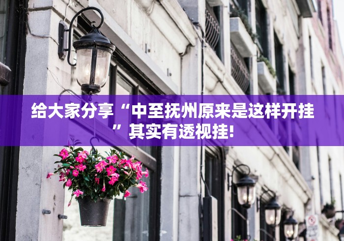给大家分享“中至抚州原来是这样开挂”其实有透视挂! 给大家分享“中至抚州原来是这样开挂”其实有透视挂!