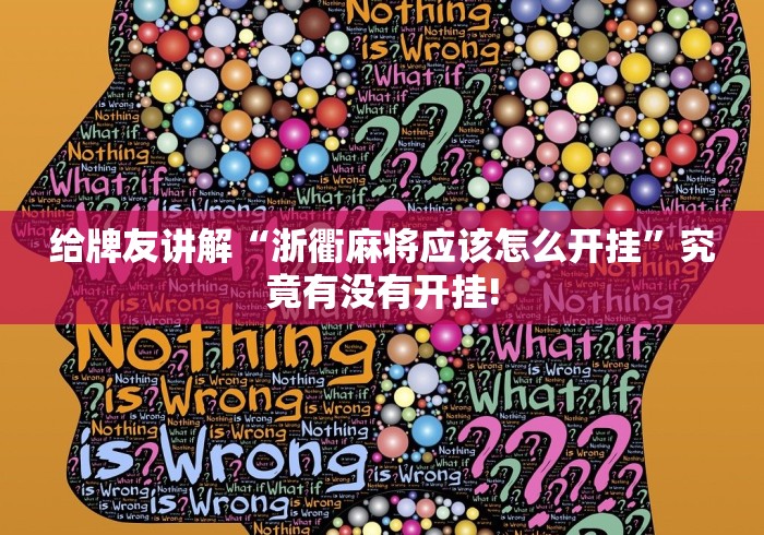 给牌友讲解“浙衢麻将应该怎么开挂”究竟有没有开挂!