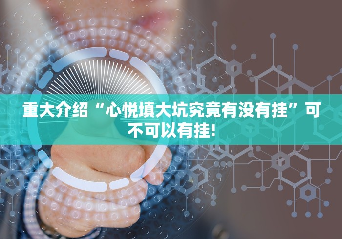 重大介绍“心悦填大坑究竟有没有挂”可不可以有挂!