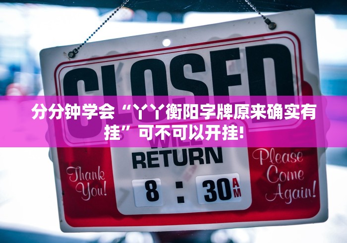 分分钟学会“丫丫衡阳字牌原来确实有挂”可不可以开挂! 分分钟学会“丫丫衡阳字牌原来确实有挂”可不可以开挂!