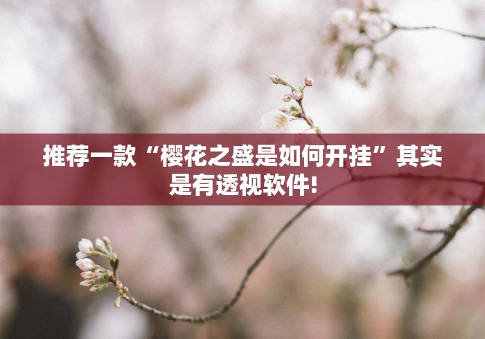 推荐一款“樱花之盛是如何开挂”其实是有透视软件!