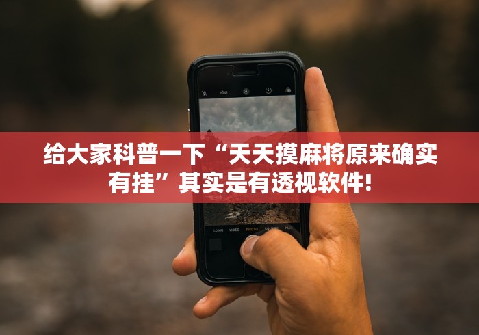 给大家科普一下“天天摸麻将原来确实有挂”其实是有透视软件!