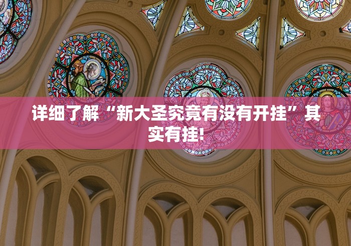 详细了解“新大圣究竟有没有开挂”其实有挂!