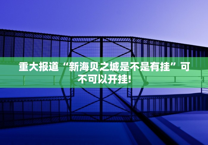 重大报道“新海贝之城是不是有挂”可不可以开挂!