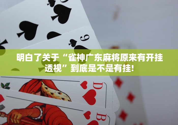明白了关于“雀神广东麻将原来有开挂透视”到底是不是有挂!