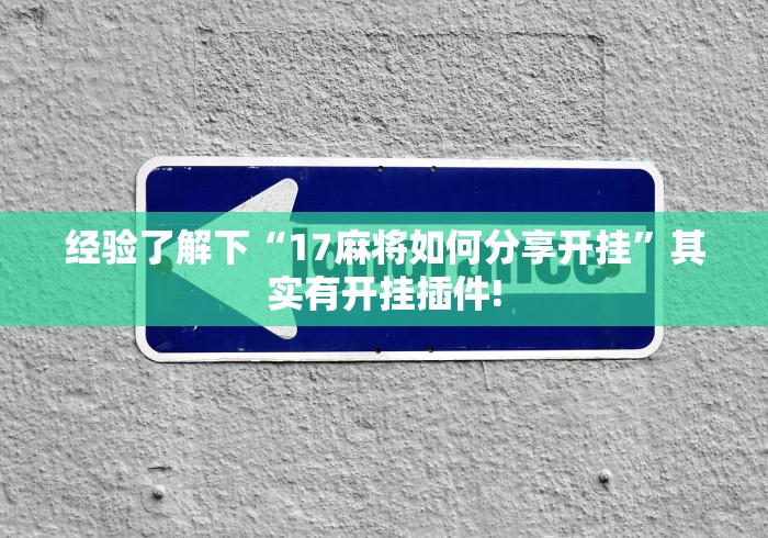 经验了解下“17麻将如何分享开挂”其实有开挂插件!