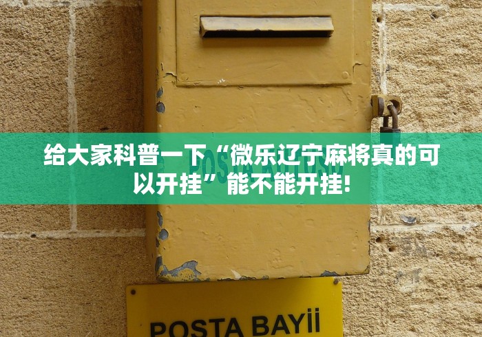 给大家科普一下“微乐辽宁麻将真的可以开挂”能不能开挂! 给大家科普一下“微乐辽宁麻将真的可以开挂”能不能开挂!