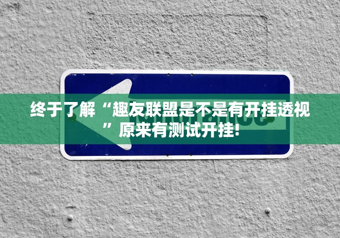 终于了解“趣友联盟是不是有开挂透视”原来有测试开挂!