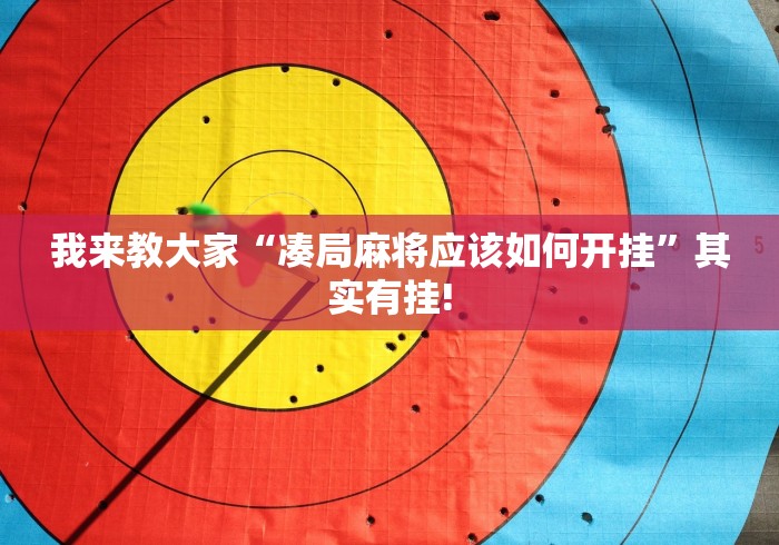 我来教大家“凑局麻将应该如何开挂”其实有挂!