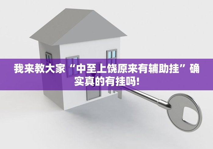 我来教大家“中至上饶原来有辅助挂”确实真的有挂吗!