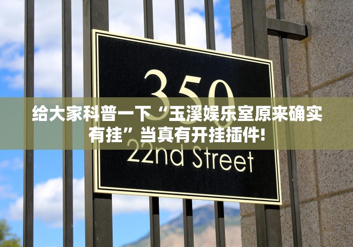 给大家科普一下“玉溪娱乐室原来确实有挂”当真有开挂插件!