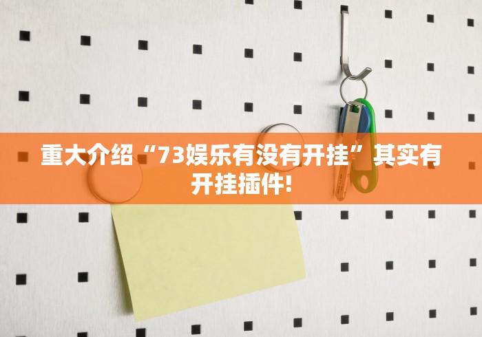 重大介绍“73娱乐有没有开挂”其实有开挂插件!
