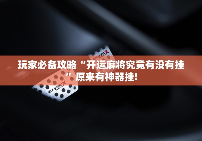 玩家必备攻略“开运麻将究竟有没有挂”原来有神器挂!