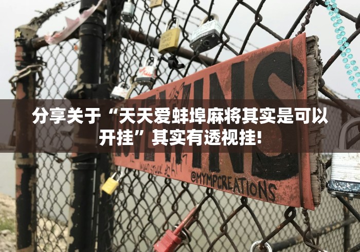 分享关于“天天爱蚌埠麻将其实是可以开挂”其实有透视挂!