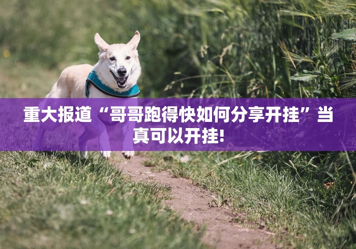 重大报道“哥哥跑得快如何分享开挂”当真可以开挂!