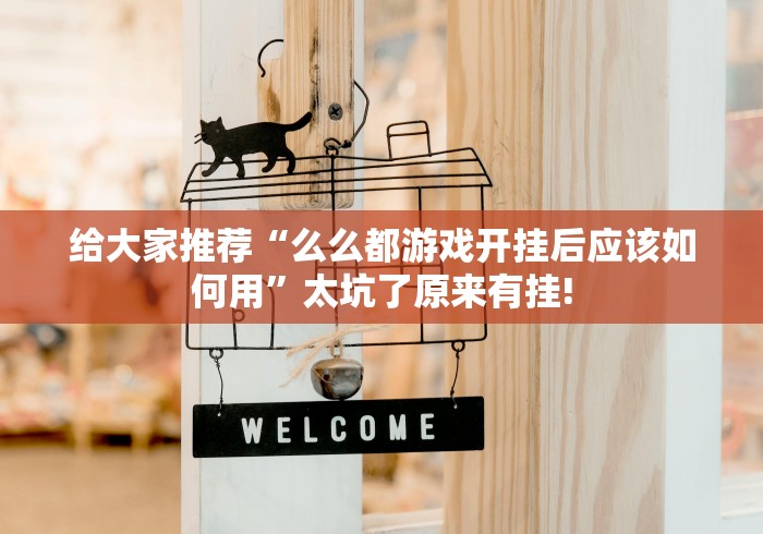 给大家推荐“么么都游戏开挂后应该如何用”太坑了原来有挂!