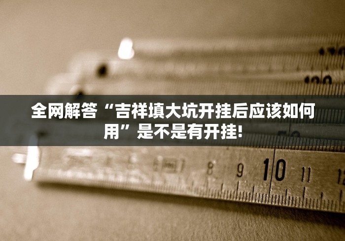 全网解答“吉祥填大坑开挂后应该如何用”是不是有开挂!